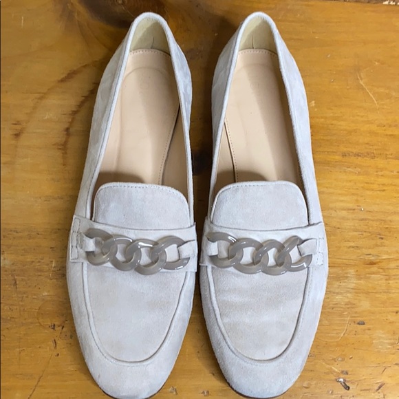 J. Crew Shoes - J.Crew Ivory Suede Loafer with Chain